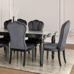 Melodi Parc Dining Table FM3416BK-T Glam Black Dining Table with Turned Fluted Legs By Furniture of America Dining Room Furniture Mobilia Cleopatra 15 Melodi Parc Dining Table FM3416BK-T Glam Black Dining Table with Turned Fluted Legs By Furniture of America 15
