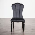 Side Chair FM3416BK-SC-2PK Glam Black Upholstered Dining Chairs with Fluted Legs By Furniture of America Dining Room Furniture Mobilia Cleopatra 7 Side Chair FM3416BK-SC-2PK Glam Black Upholstered Dining Chairs with Fluted Legs By Furniture of America 7