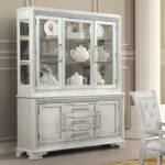 Stella Mia Traditional Ivory Dining Storage with Mirrored Hutch By Furniture of America Dining Room Furniture Mobilia Cleopatra 13 Stella Mia Traditional Ivory Dining Storage with Mirrored Hutch By Furniture of America 13