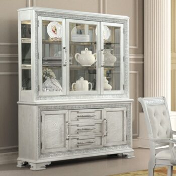 Stella Mia Traditional Ivory Dining Storage With Mirrored Hutch By Furniture Of America Dining Room Furniture Mobilia Cleopatra Stella Mia Traditional Ivory Dining Storage with Mirrored Hutch By Furniture of America