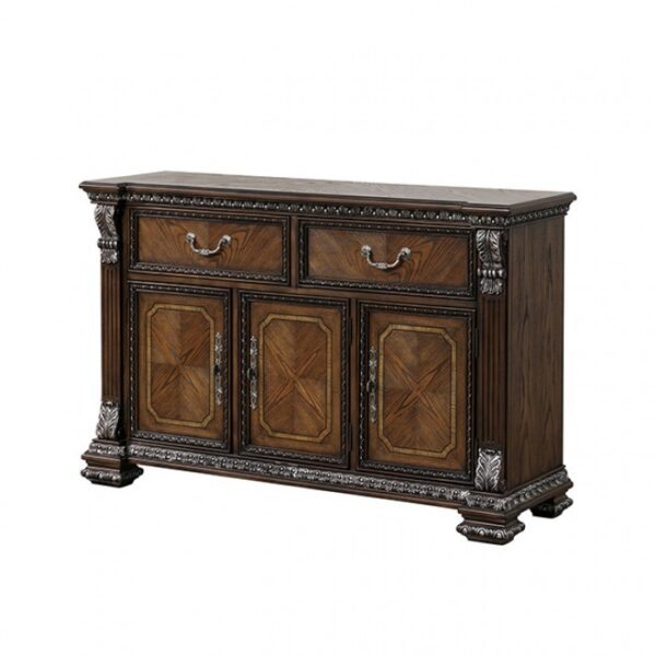 Promenade Sideboard FM31002DB-SV – Traditional Dark Brown Dining Storage