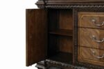 Hutch and Buffet Traditional Dark Brown Dining Storage with Touch Lighting by Furniture of America 13