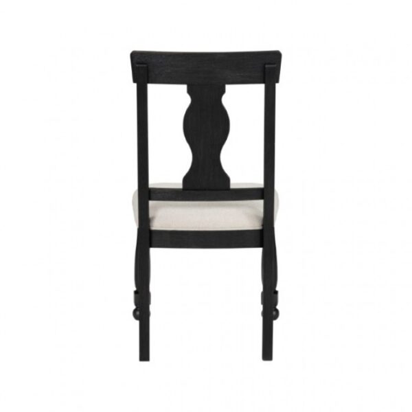 Neue Mills Farmhouse Side Chair Set of 2 – Black & Rustic Oak Dining Chairs