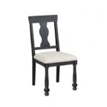 Neue Mills Side Chair Modern Farmhouse in Black and Rustic Oak by Furniture of America 16