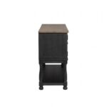 Neue Mills Server Modern Farmhouse Dining Storage in Black and Rustic Oak by Furniture of America 16