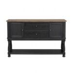 Neue Mills Server Modern Farmhouse Dining Storage in Black and Rustic Oak by Furniture of America 18