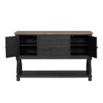 Neue Mills Server Modern Farmhouse Dining Storage in Black and Rustic Oak by Furniture of America 19