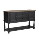 Neue Mills Server Modern Farmhouse Dining Storage in Black and Rustic Oak by Furniture of America 20