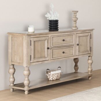 Chesapeake Server Light White-Wash Modern Farmhouse Storage by Furniture of America