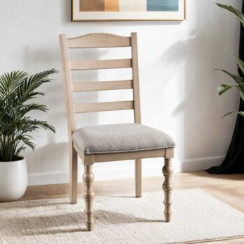 Chesapeake Side Chair Modern Farmhouse Comfort in Light White Wash by Furniture of America