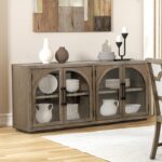 Clements Oak Sideboard with Glass DoorsFM3411AK-SV – Modern Farmhouse by Furniture of America 9