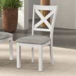Ferrone Side Chair FM3429WH-SC-2PK – Rustic White Oak Farmhouse  by Furniture of America 7