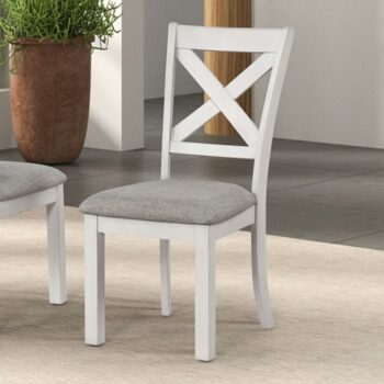 Ferrone Side Chair FM3429WH-SC-2PK – Rustic White Oak Farmhouse  by Furniture of America
