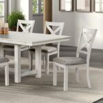 Ferrone 7-Piece Dining Table Set FM3429WH-T-7PC Rustic White Oak by Furniture of America 19