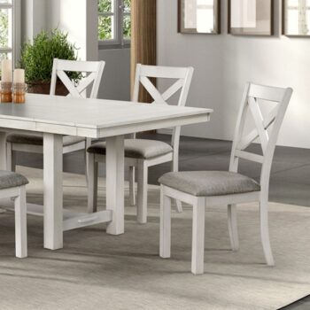 Ferrone 7-Piece Dining Table Set FM3429WH-T-7PC Rustic White Oak by Furniture of America