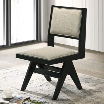 Tottenham Side Chair FM3222BK-SC-2PK Contemporary Black with Light Gray by Furniture of America