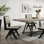 Tottenham 7 Pc Dining Table Set FM3222BK-T-7PC – Contemporary Black by Furniture of America 7