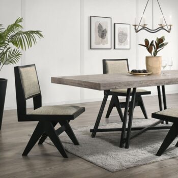 Tottenham 7 Pc Dining Table Set FM3222BK-T-7PC – Contemporary Black by Furniture of America