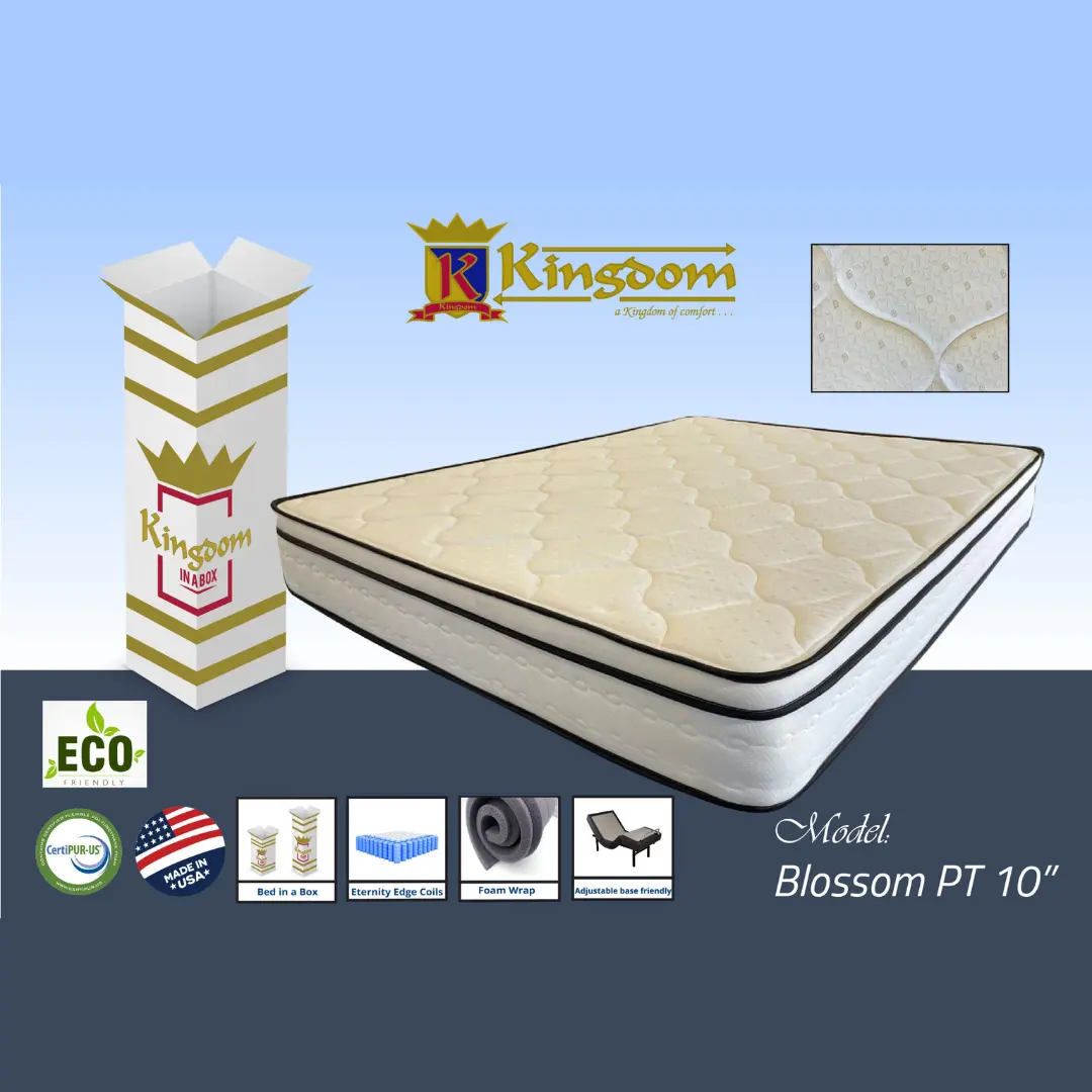 Blossom 10” Mattress By Kingdom Mattress | Mobilia Cleopatra 3 Blossom 10'' Mattress By Kingdom Mattress - Image 1