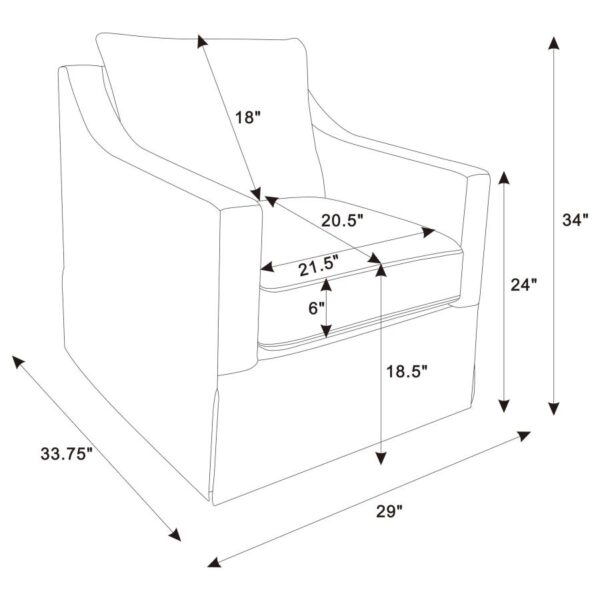 Winter Accent Swivel Chair Beige by Coaster Furniture - Image 5
