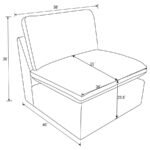 Collins Modular Armless Chair Dark Gray by Coaster Furniture - Image 4