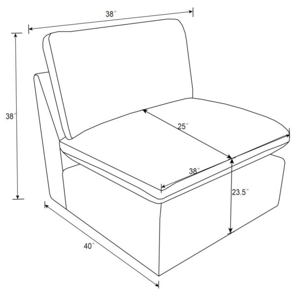 Collins Modular Armless Chair Gray by Coaster Furniture - Image 5
