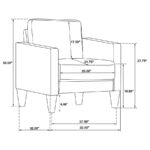 Ruth Gray Faux Leather Track-Arm Accent Chair by Coaster Furniture - Image 4