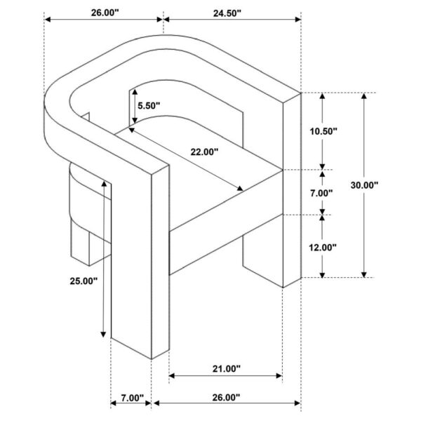 Petra Bouclé Accent Side Chair by Coaster Furniture - Image 5