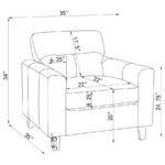 Scotland Faux Leather Upholstered Track Arm Chair by Coaster Furniture - Image 4