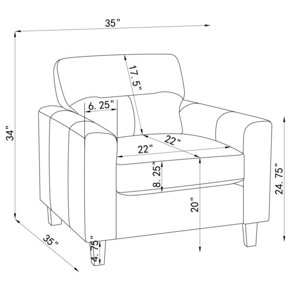 Scotland Faux Leather Upholstered Track Arm Chair by Coaster Furniture - Image 4