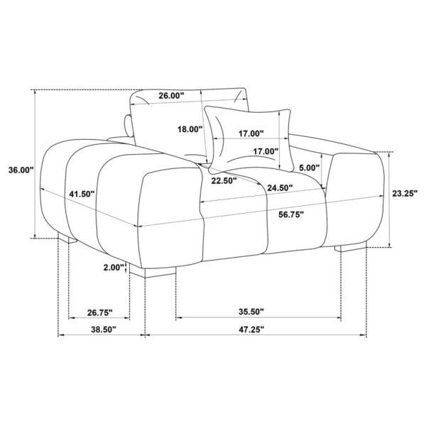 Octavia Accent Chair Charcoal Gray by Coaster Furniture - Image 4
