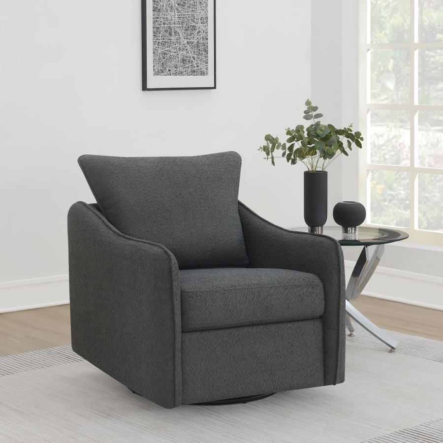Madia Swivel Glider Chair Charcoal By Coaster Furniture | Mobilia Cleopatra 3 Madia Swivel Glider Chair Charcoal