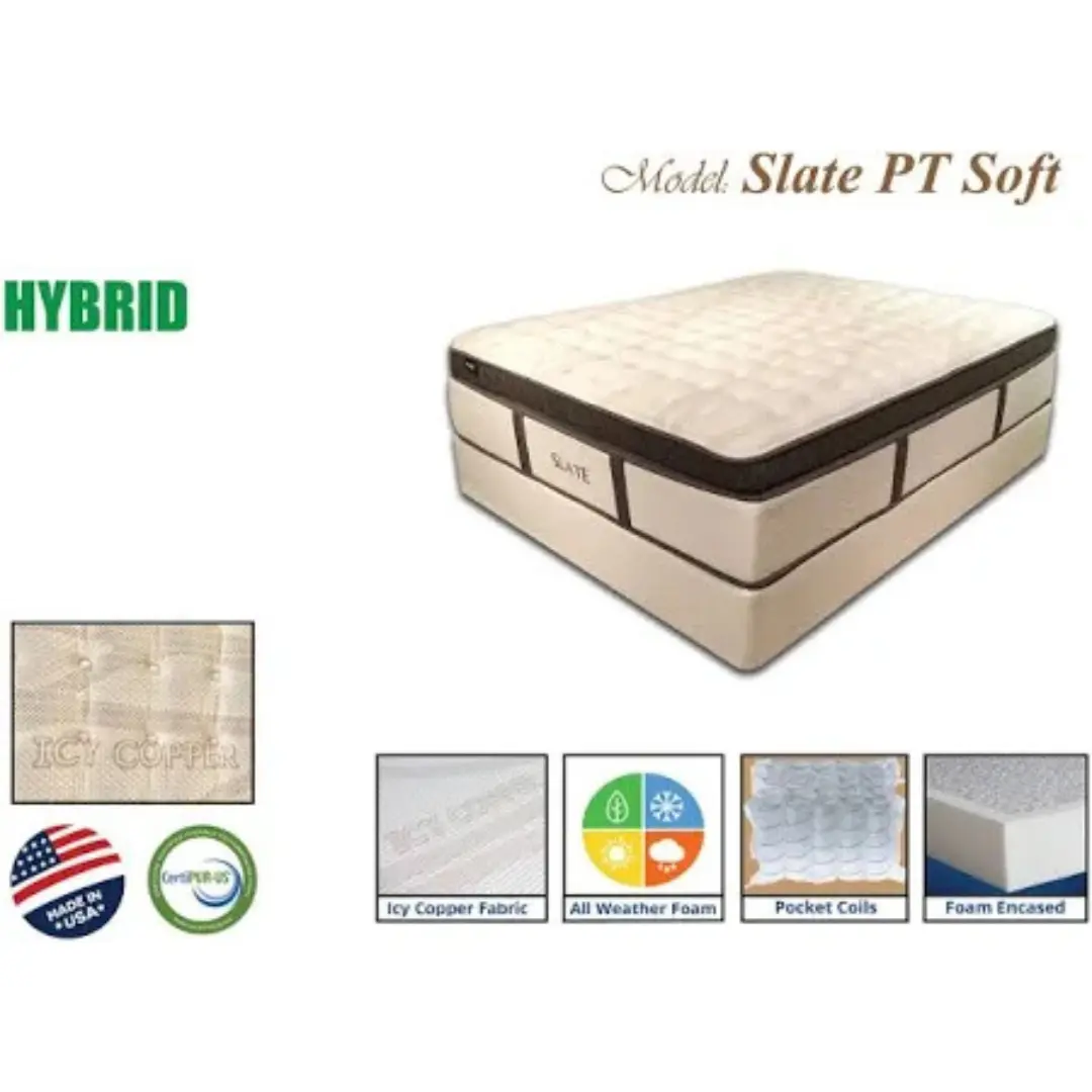 Slate Pt Soft Mattress Firm By Kingdom Mattress | Mobilia Cleopatra 3 Slate PT Soft Mattress Firm By Kingdom Mattress - Image 1