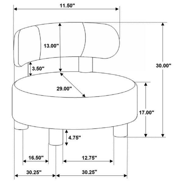 Zonie Bouclé Accent Chair Blue by Coaster Furniture - Image 4