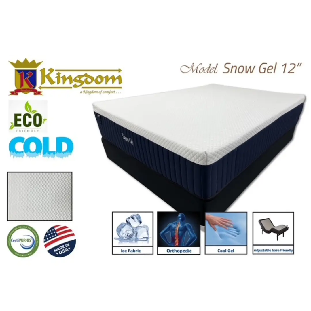 Snow Gel 12” Soft Mattress By Kingdom Mattress | Mobilia Cleopatra 3 Snow Gel 12'' Soft Mattress By Kingdom Mattress - Image 1