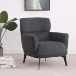 Andrea Upholstered Crecent Arm Accent Chair Gray