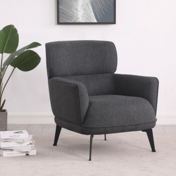 Andrea Upholstered Crecent Arm Accent Chair Gray