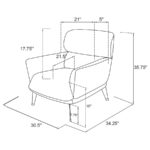 Andrea Upholstered Crecent Arm Accent Chair Gray by Coaster Furniture - Image 4