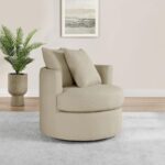 Debbie Upholstered Swivel Accent Chair Camel Fabric