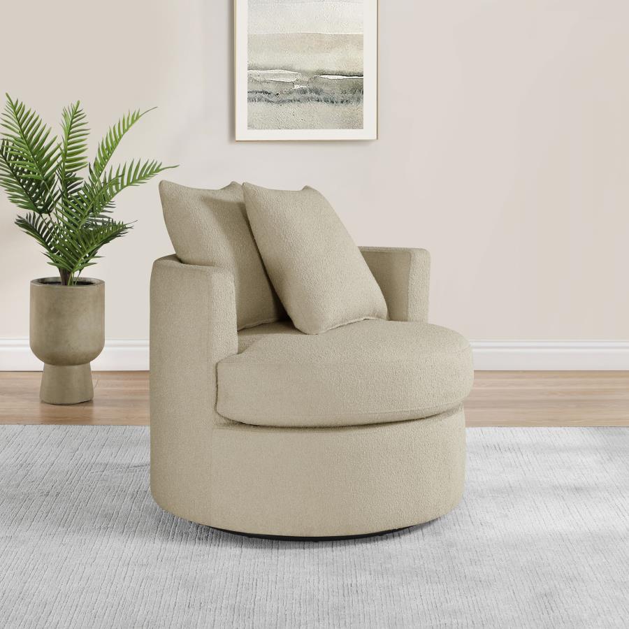 Debbie Upholstered Swivel Accent Chair Camel By Coaster Furniture | Mobilia Cleopatra 3 Debbie Upholstered Swivel Accent Chair Camel Fabric