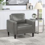 Ruth Gray Faux Leather Track-Arm Accent Chair by Coaster Furniture 13