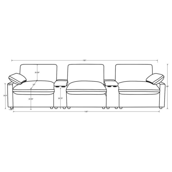 Collins 5-piece Power Reclining Home Theater Seating by Coaster Furniture - Image 2