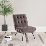 Aloma Tufted Armless Accent Chair Brown by Coaster Furniture