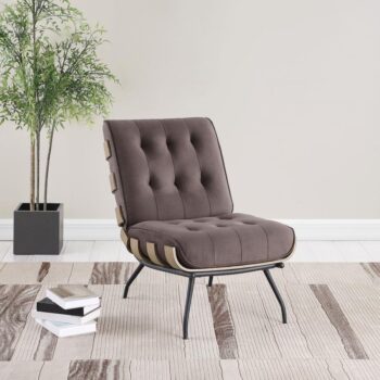Aloma Tufted Armless Accent Chair Brown by Coaster Furniture