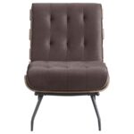 Aloma Tufted Armless Accent Chair Brown by Coaster Furniture