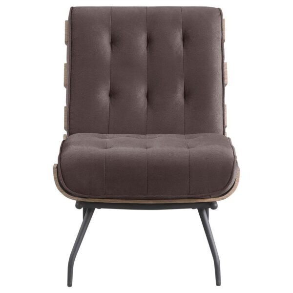 Aloma Tufted Armless Accent Chair Brown by Coaster Furniture