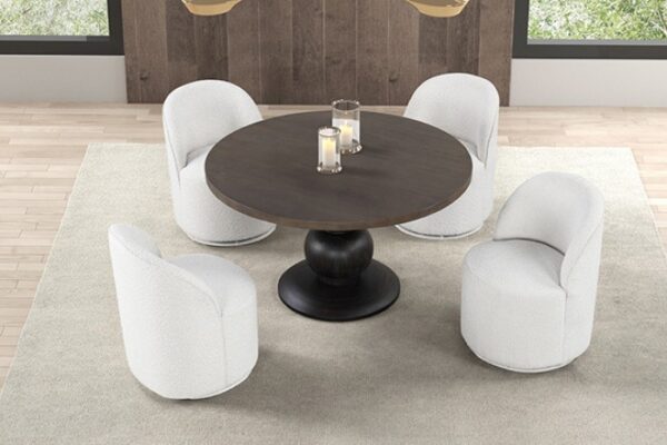 Essen Round Dining Table – Contemporary Espresso Swivel Table by Furniture of America