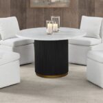 Varde Round Dining Marble Table  FM3431WH-RT Modern Elegance by Furniture of America 7