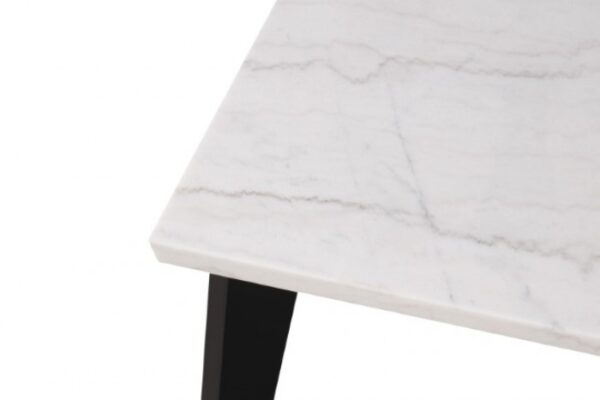 Sabro Contemporary Black & White Rectangular Dining Table – 70" Marble Top