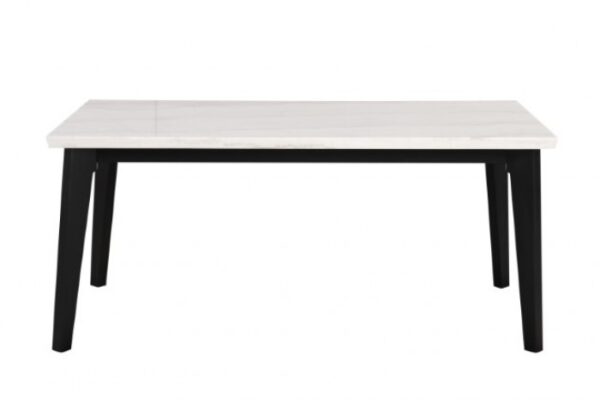 Sabro Contemporary Black & White Rectangular Dining Table – 70" Marble Top
